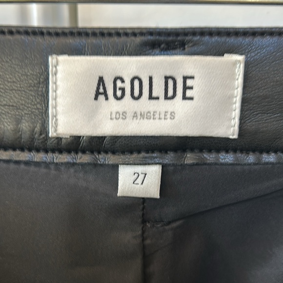 EUC AGOLDE Black Recycled Leather Pants (sz 27) - Picture 4 of 7